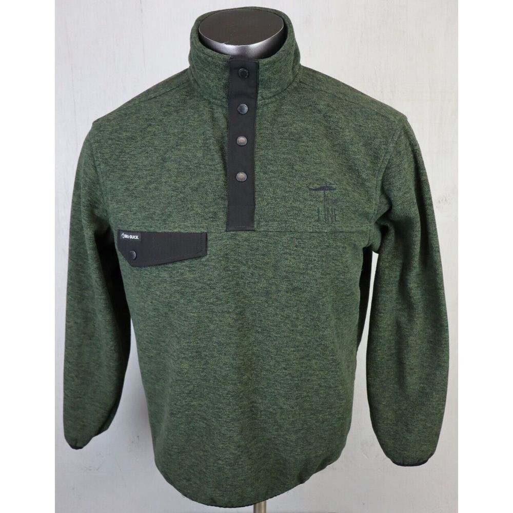 Dri Duck x Nine‎ Line Snap Fleece Pullover Mens Size M Green Jacket Polyester